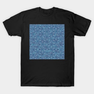 Spiral Illusion Pattern white & Blue T-Shirt